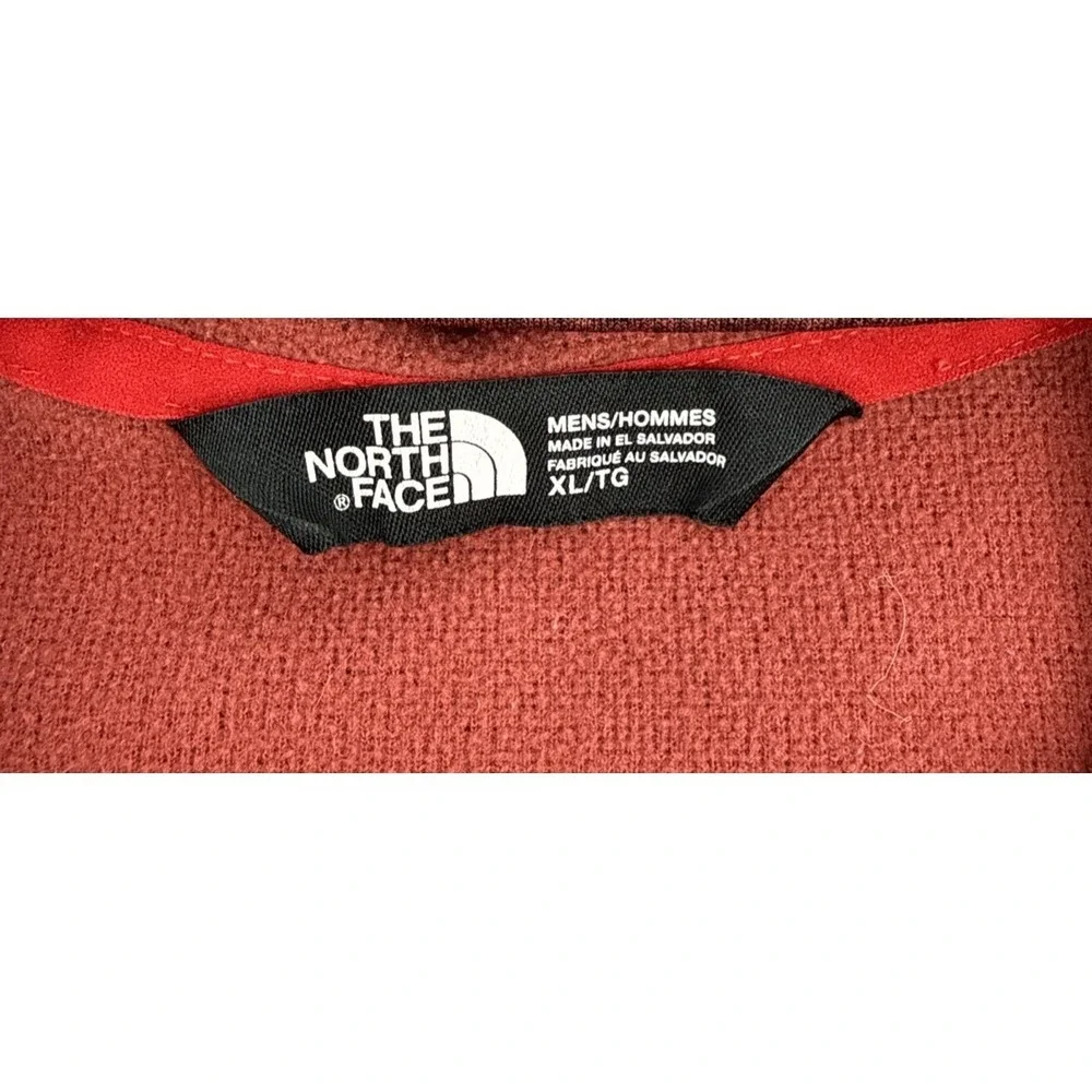 North Face Full Zip Hoodie Men's XL Rust/Red Gray Performance Fleece Jacket